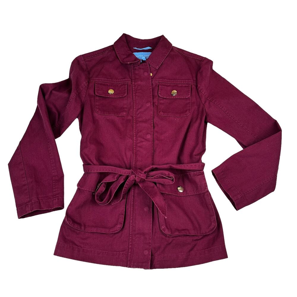 Draper James Deep Berry Twill Field Jacket Women’s Size S NWOT